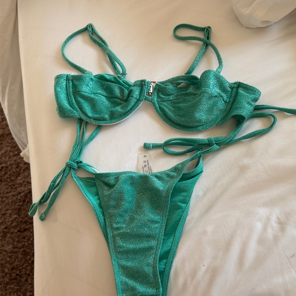 Shimmering Green Bikini Set